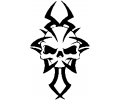  Skulls Zwartwit tattoo voorbeeld Tribalschedel